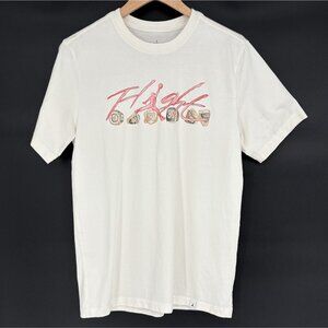 Air Jordan Mens Flight Essential Rings Graphic T-Shirt M White Cotton Basketball